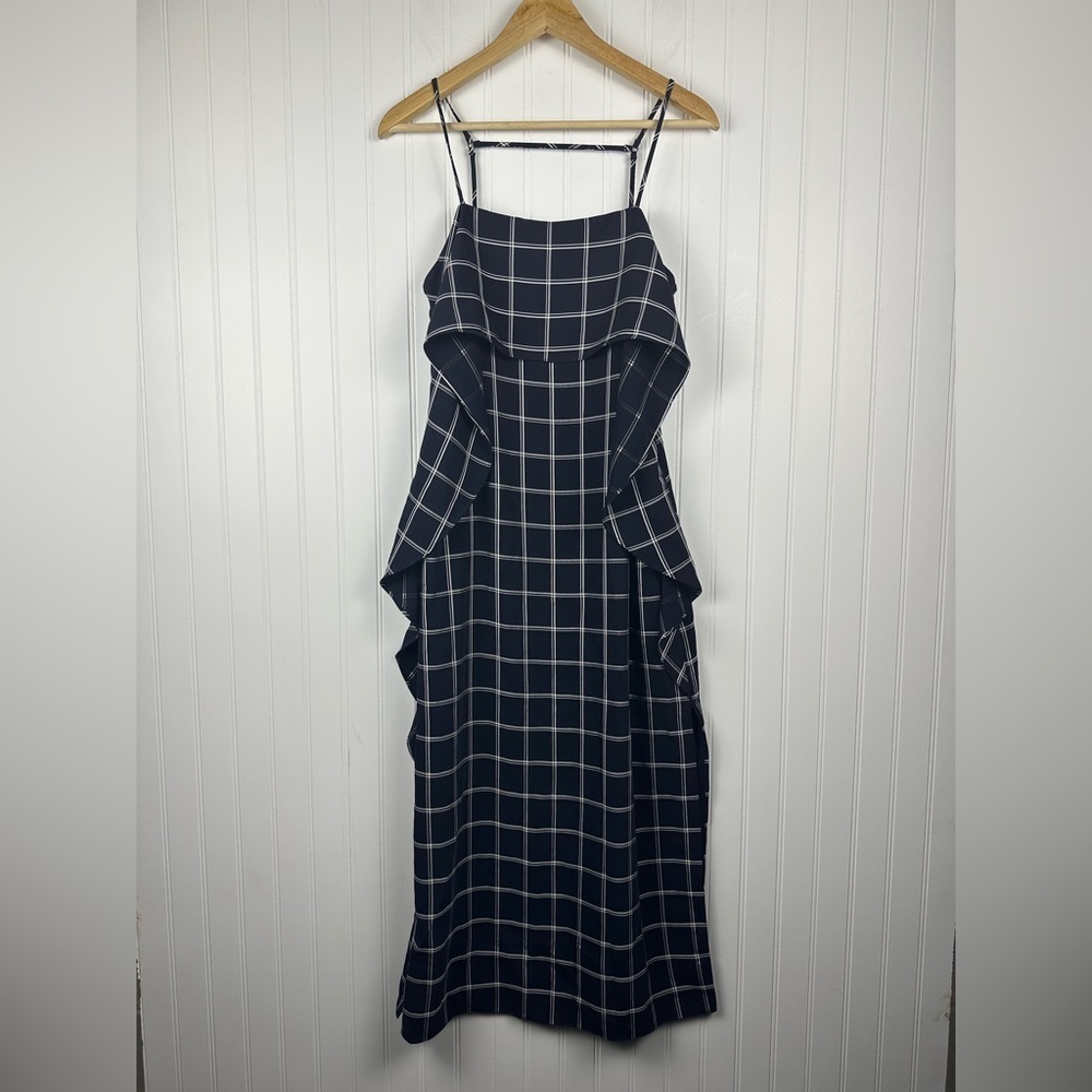 Elizabeth & James Black and White Plaid Ruffle Dress Women’s Small